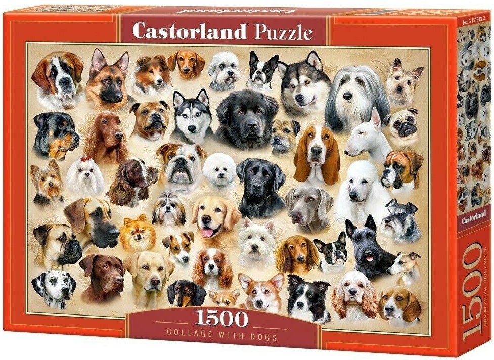 Puzzle Castorland din 1500 de piese - Colaj cu caini