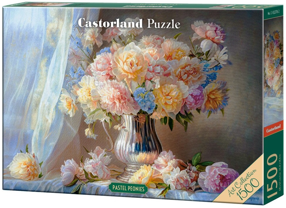 Puzzle Castorland din 1500 piese - Bujori pastelați
