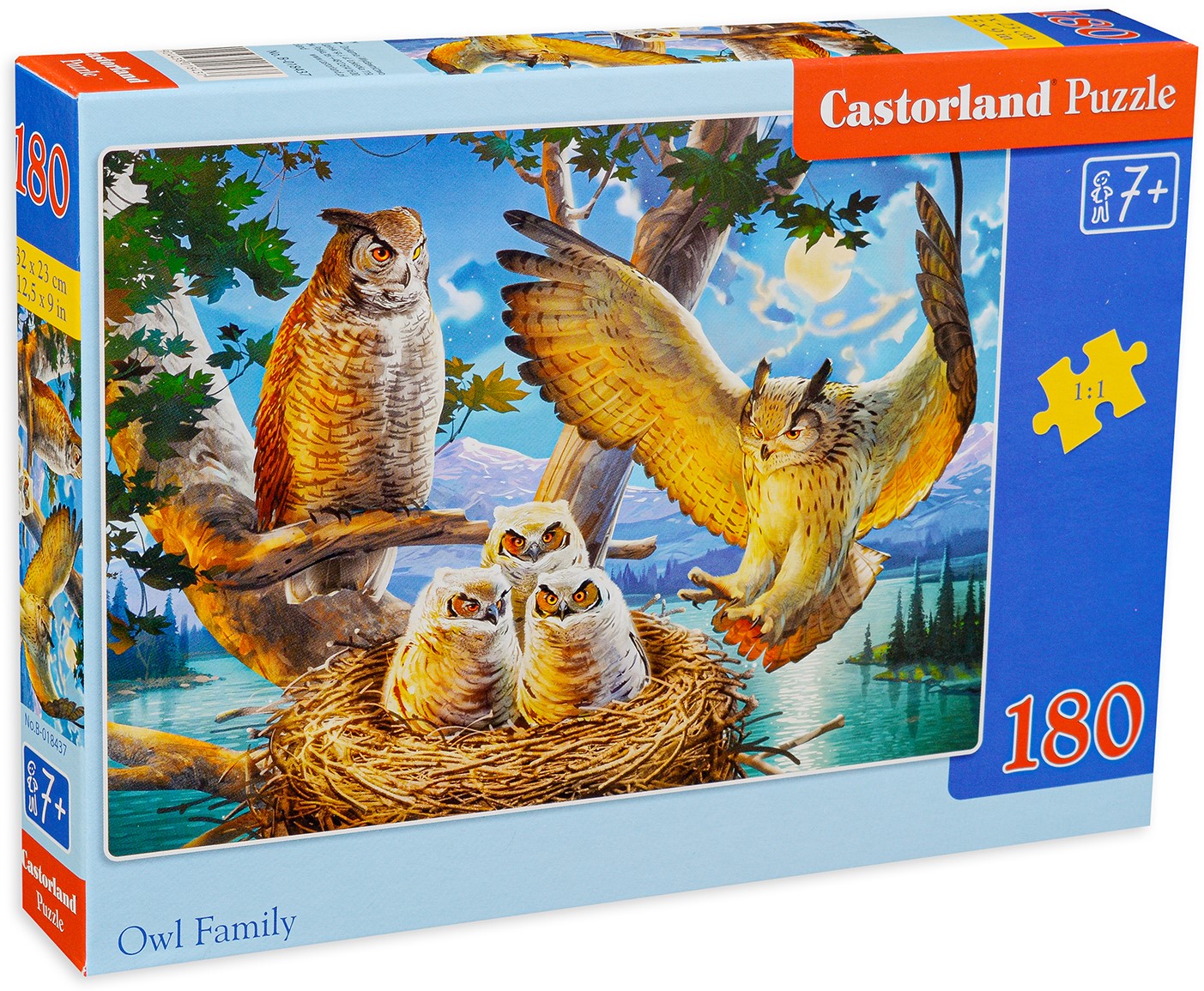 Puzzle Castorland din 180 de piese - Owl Family