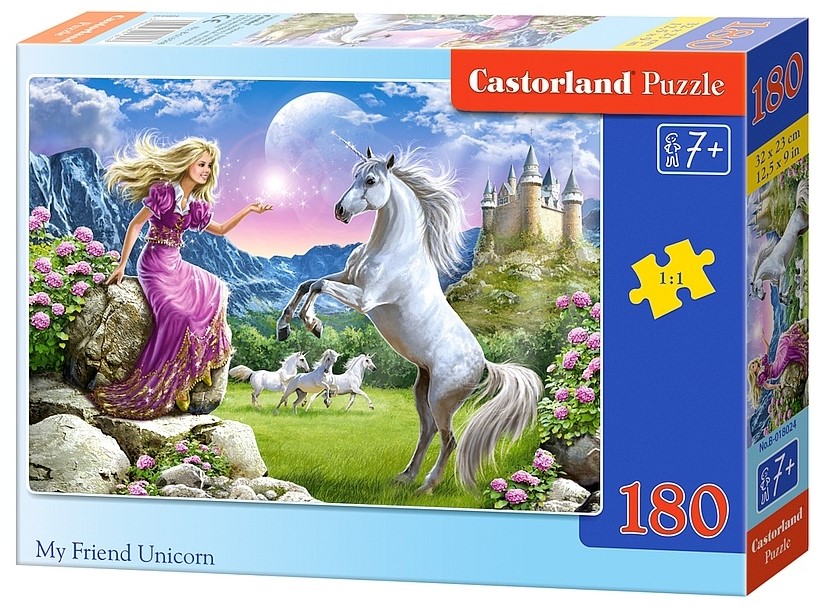 Puzzle Castorland din 180 de piese - Prietenul meu unicorn