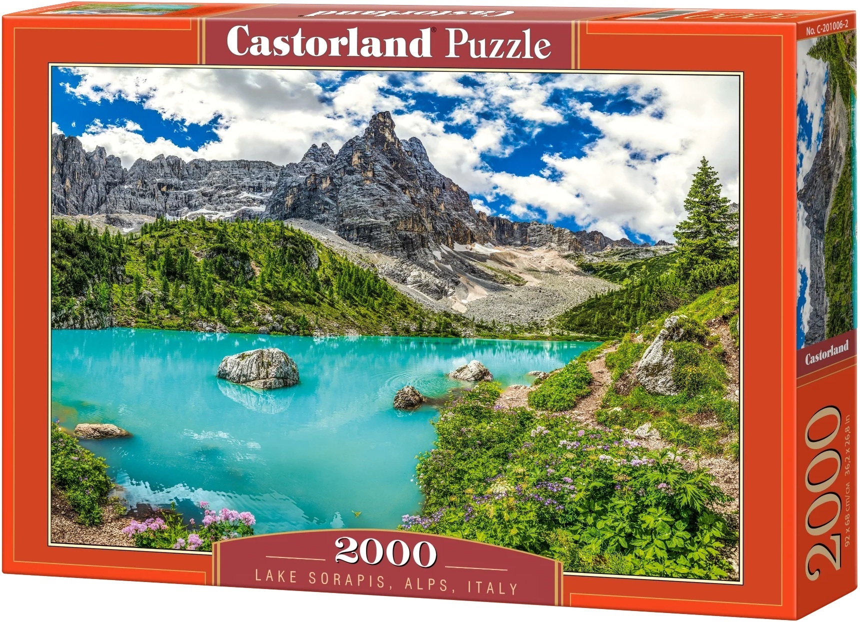 Puzzle Castorland din 2000 piese - Lacul Sorapis, Alpi, Italia