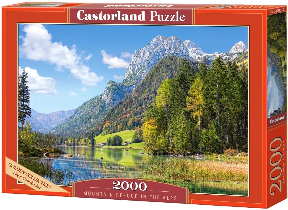 Puzzle Castorland din 2000 de piese - Refugiul de munte în Alpi