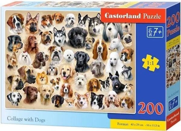 Puzzle Castorland din 200 de piese - Colaj cu catei