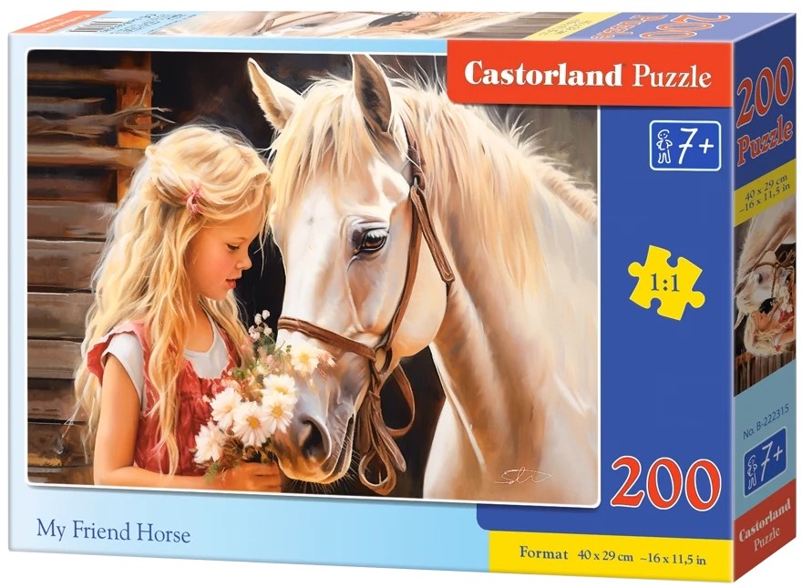 Puzzle Castorland din 200 piese - Calul, prietenul meu