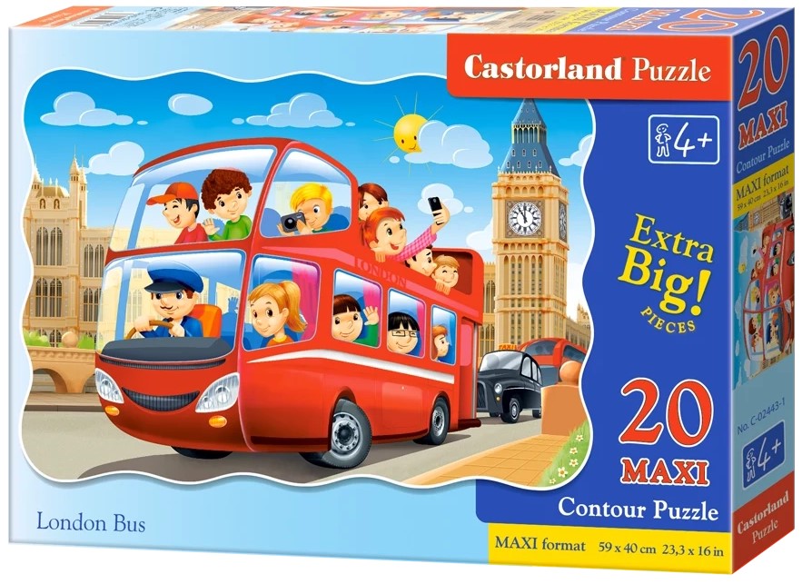 Puzzle pentru copii Castorland din 20 XXL piese - Autobuzul din Londra