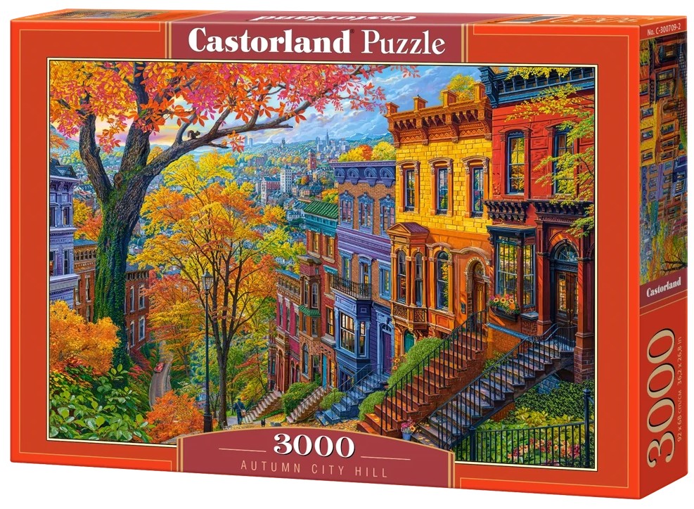 Puzzle Castorland din 3000 piese - Dealul orașului de toamnă
