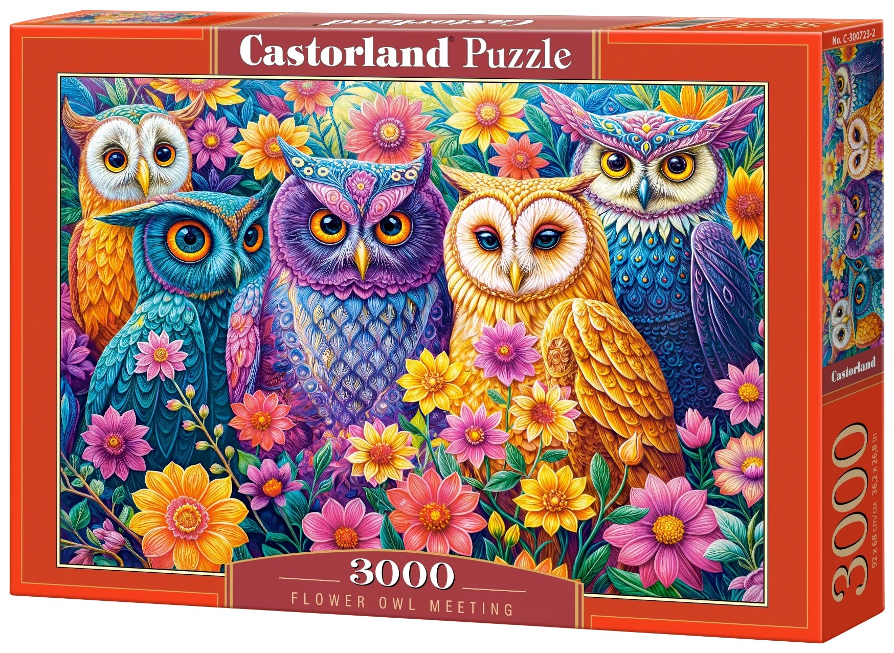 Puzzle Castorland din 3000 piese - Întâlnirea florilor și a bufnițelor