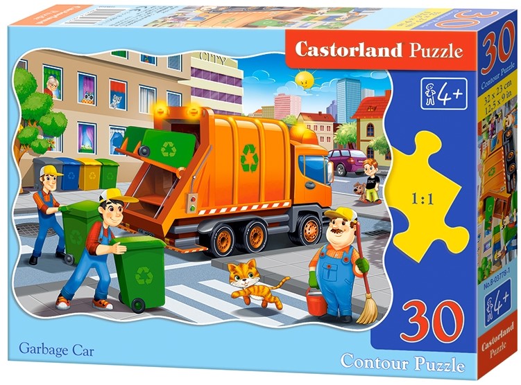 Puzzle Castorland din 30 de piese - Camion de gunoi