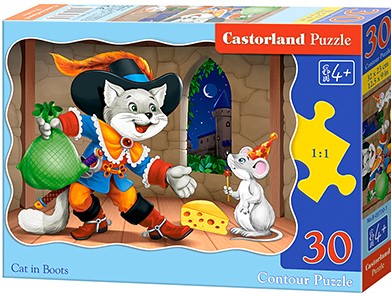 Puzzle Castorland din 30 de piese - Motanul incaltat