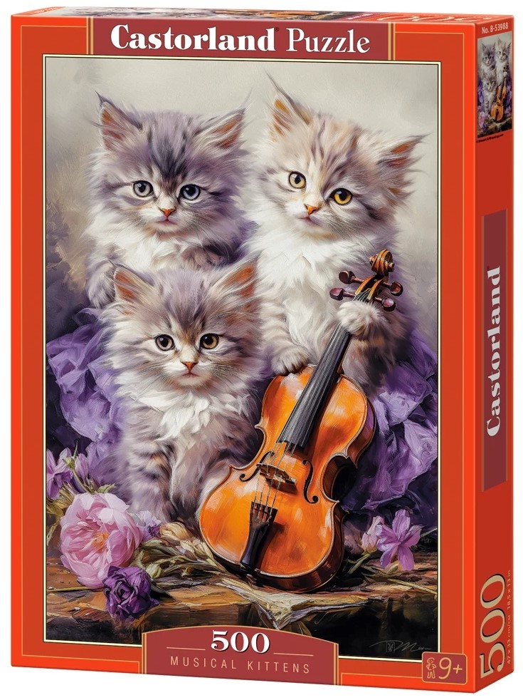 Puzzle Castorland din 500 piese - Pisicile muzicale
