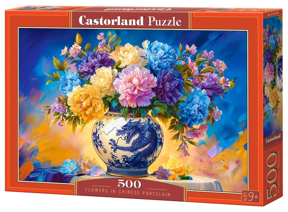 Puzzle Castorland din 500 piese - Flori in porțelan chinezesc