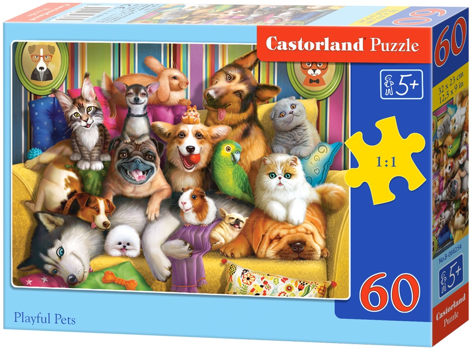 Puzzle Castorland din 60 de piese - Prieteni jucăuși