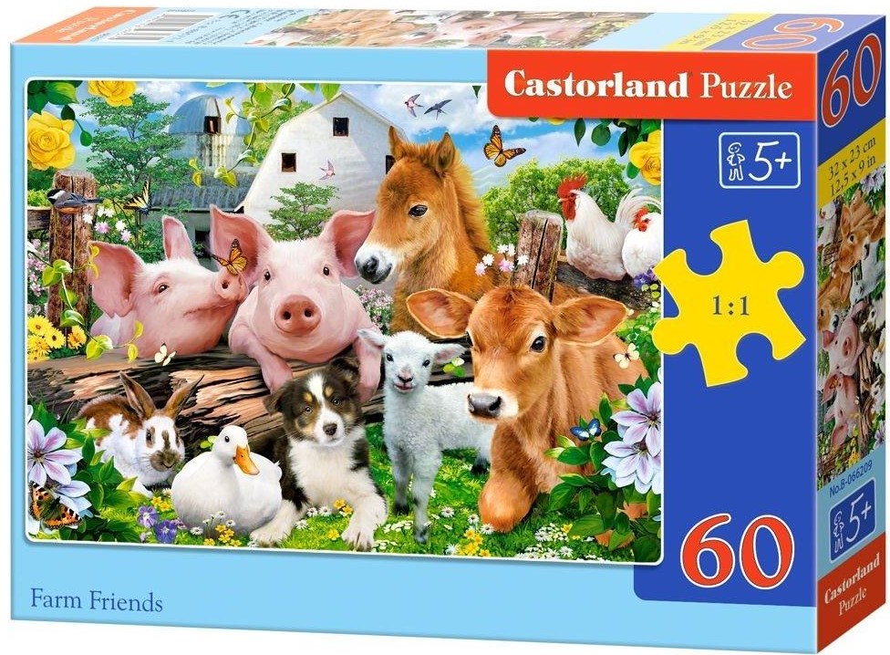 Puzzle Castorland din 60 de piese - Prietenii de la ferma