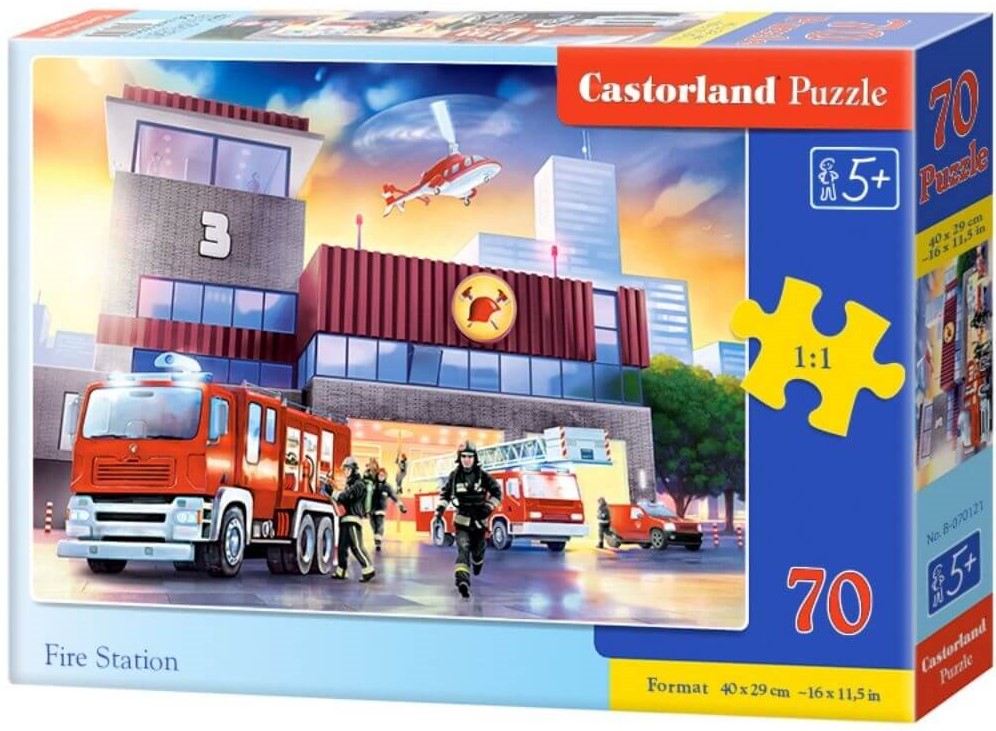 Puzzle Castorland din 70 de piese - Masina de pompieri