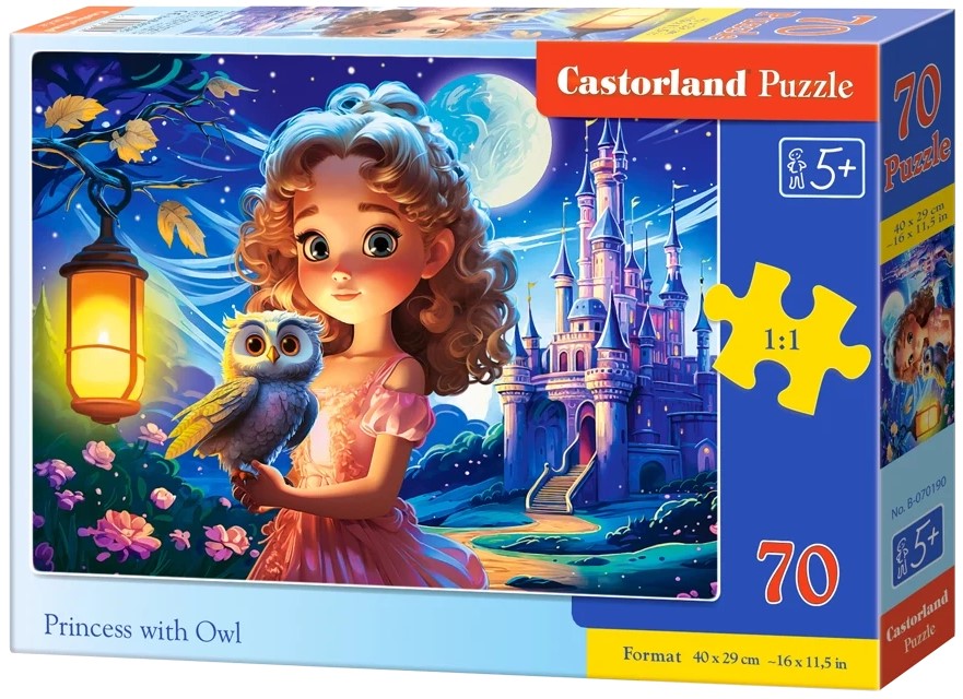 Puzzle Castorland din 70 piese -Prințesă cu bufniță