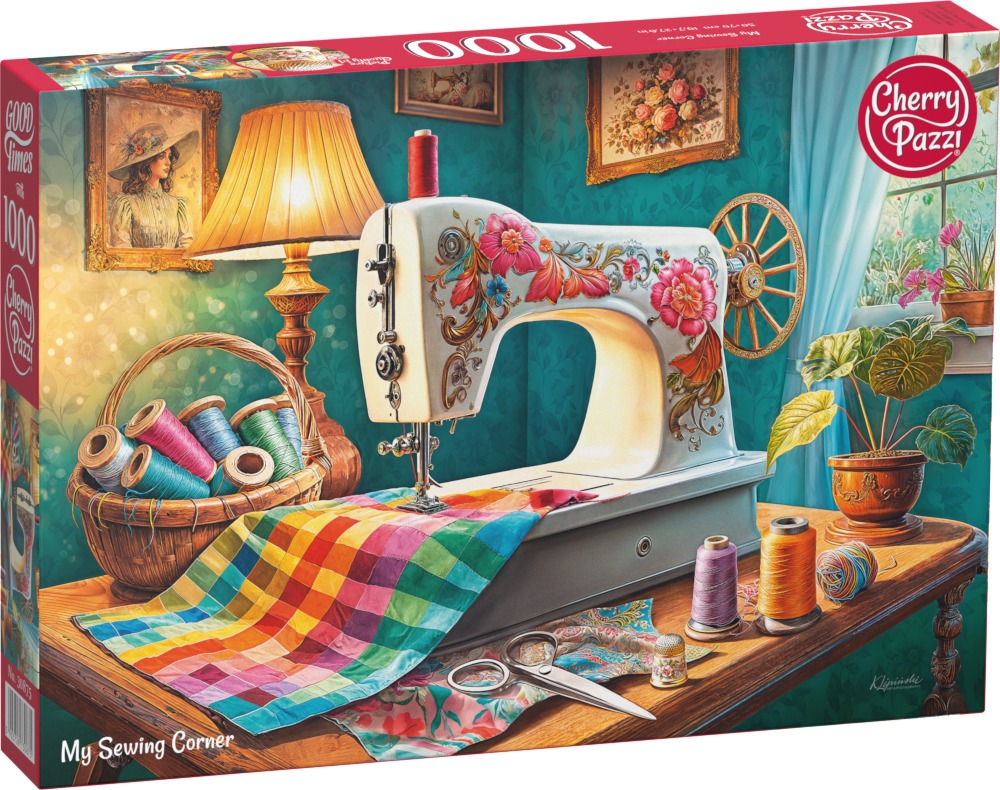 Puzzle Cherry Pazzi din 1000 piese - Colțul meu de cusut