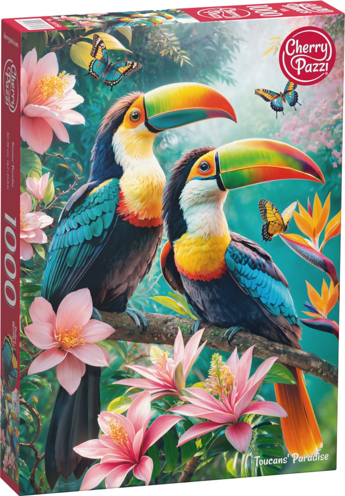 Puzzle Cherry Pazzi din 1000 piese - Paradisul tucanilor