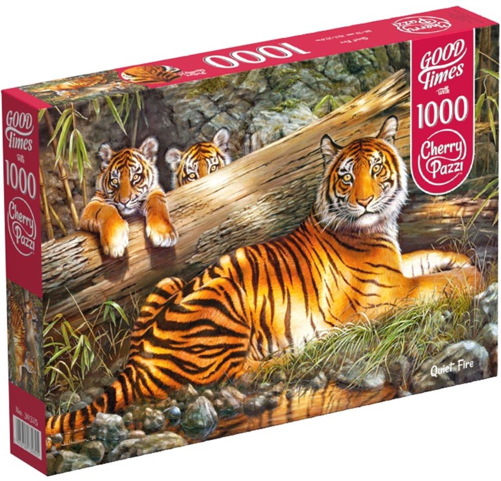 Puzzle Cherry Pazzi din 1000 de piese - Familia de tigri