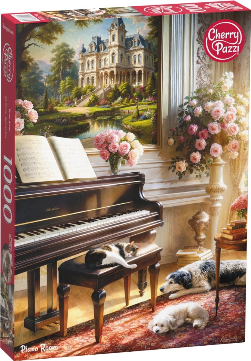 Puzzle Cherry Pazzi din 1000 piese - Cameră de pian