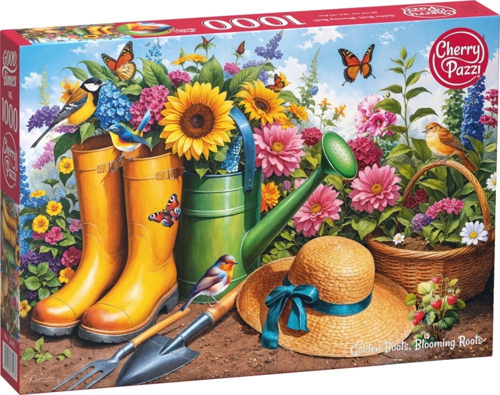 Puzzle Cherry Pazzi din 1000 piese - Cizme de Aur, Grădina cu Flori