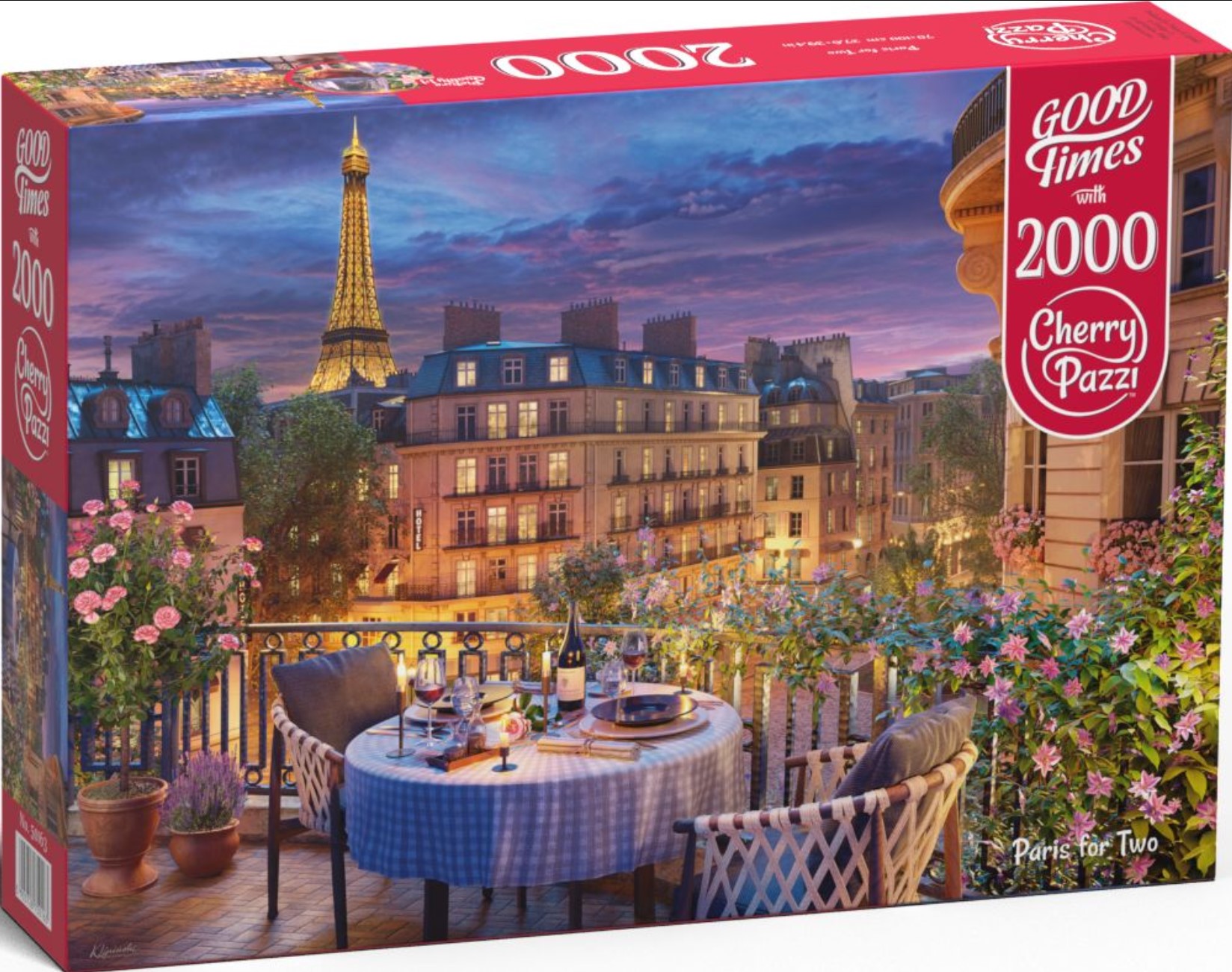 Puzzle Cherry Pazzi din 2000 piese - Paris pentru doi