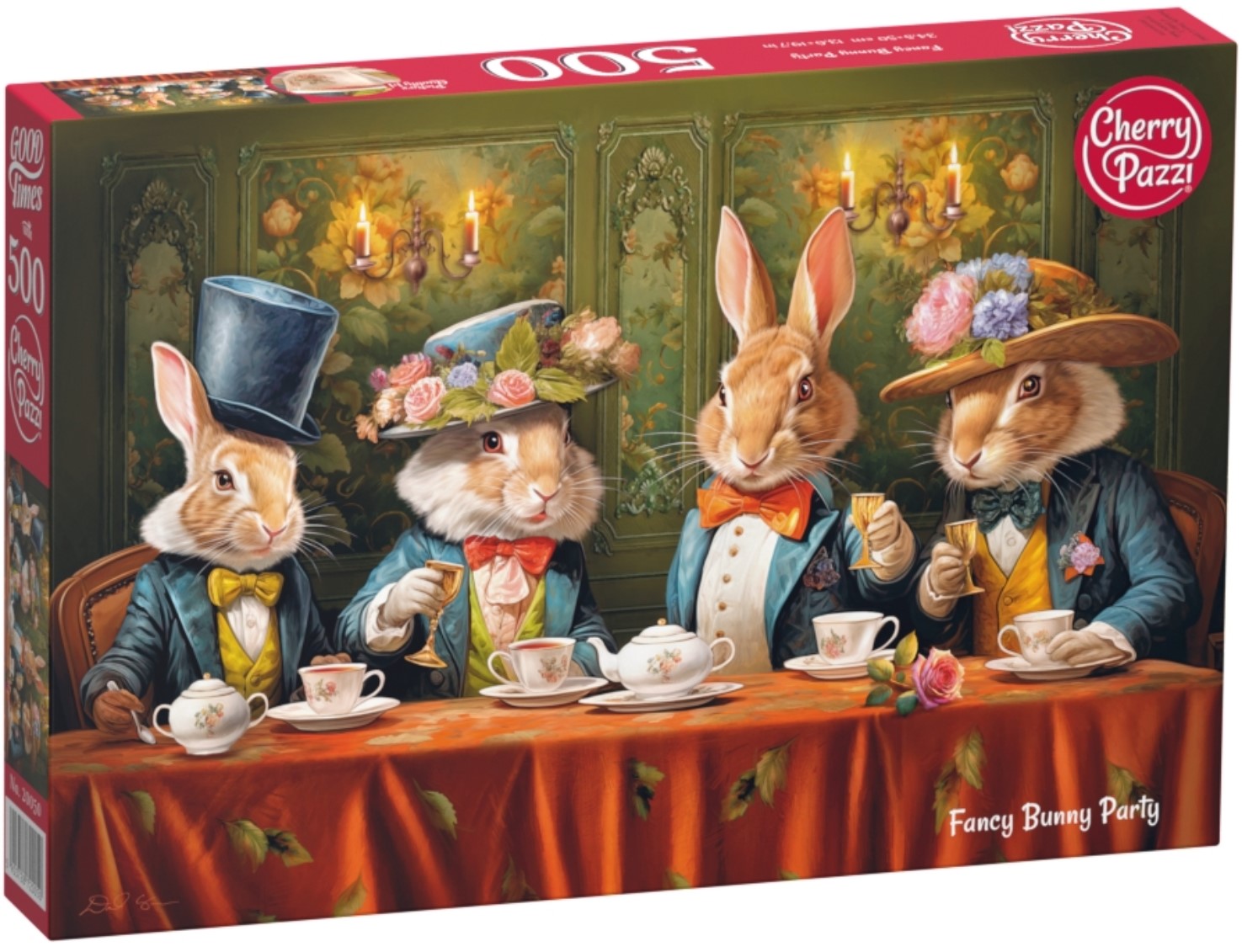 Puzzle Cherry Pazzi din 500 piese - Petrecere fantastică cu iepurași