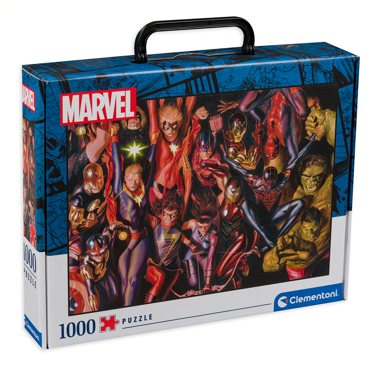 Puzzle Clementoni din 1000 de piese - Marvel, în servietă