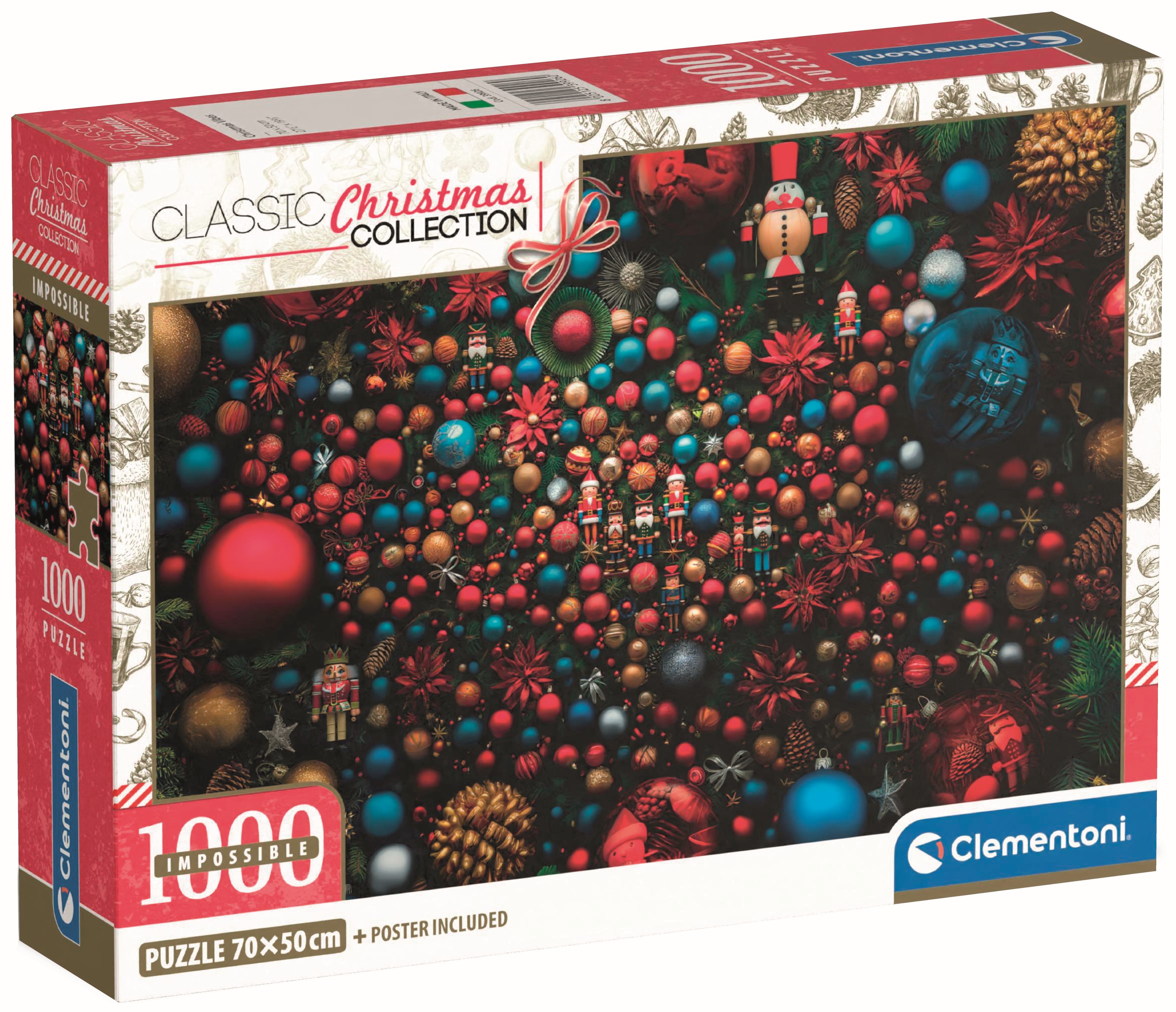 Puzzle Clementoni din 1000 piese - Decoratiuni de Craciun imposibile