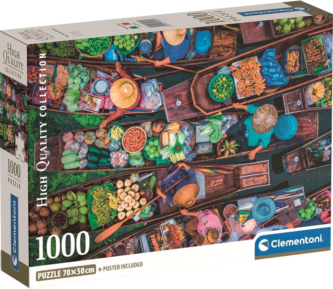 Puzzle Clementoni din 1000 piese - Piața plutitoare thailandeză