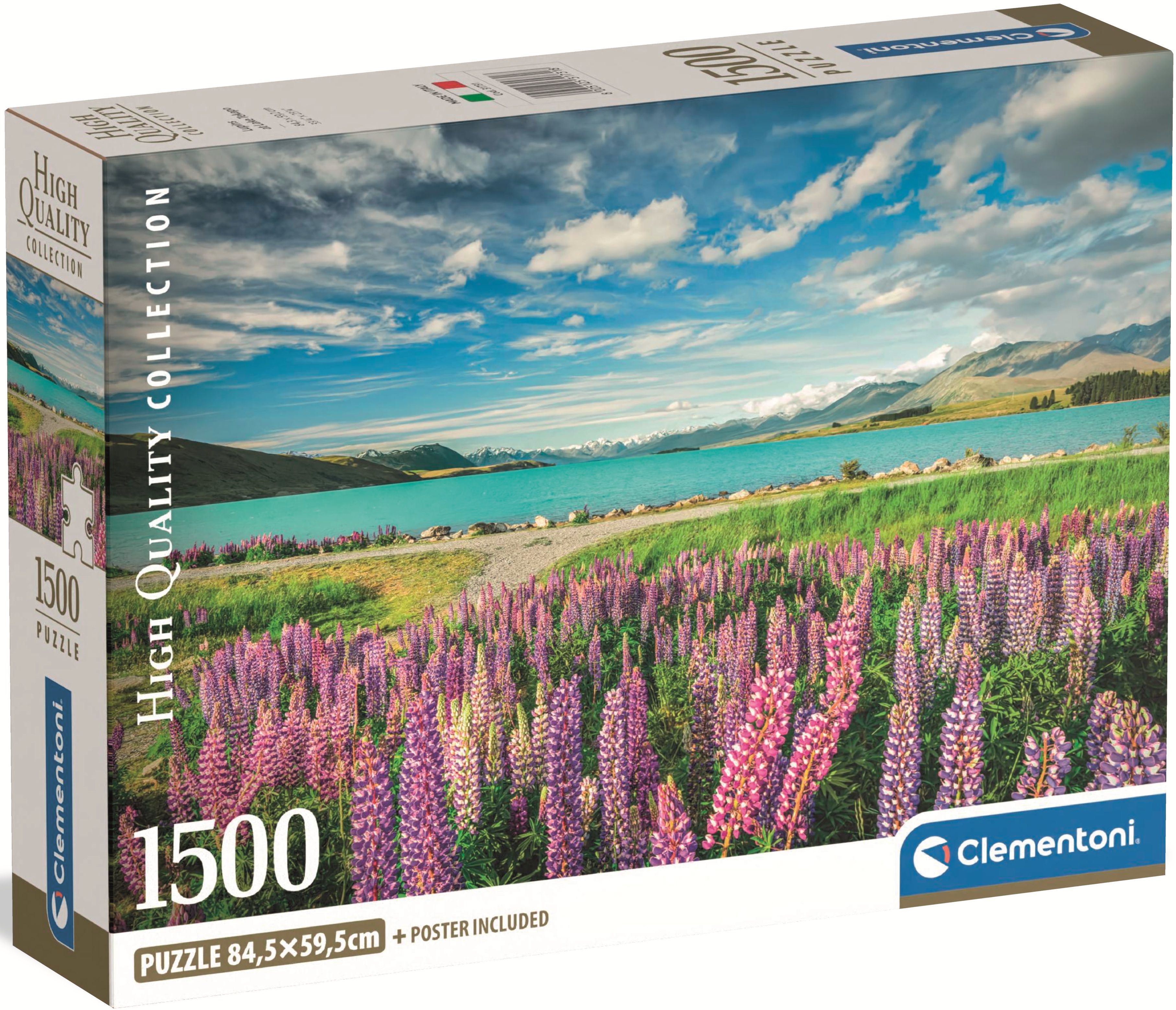 Puzzle Clementoni din 1500 piese - Lupini de lângă Lacul Tekapo