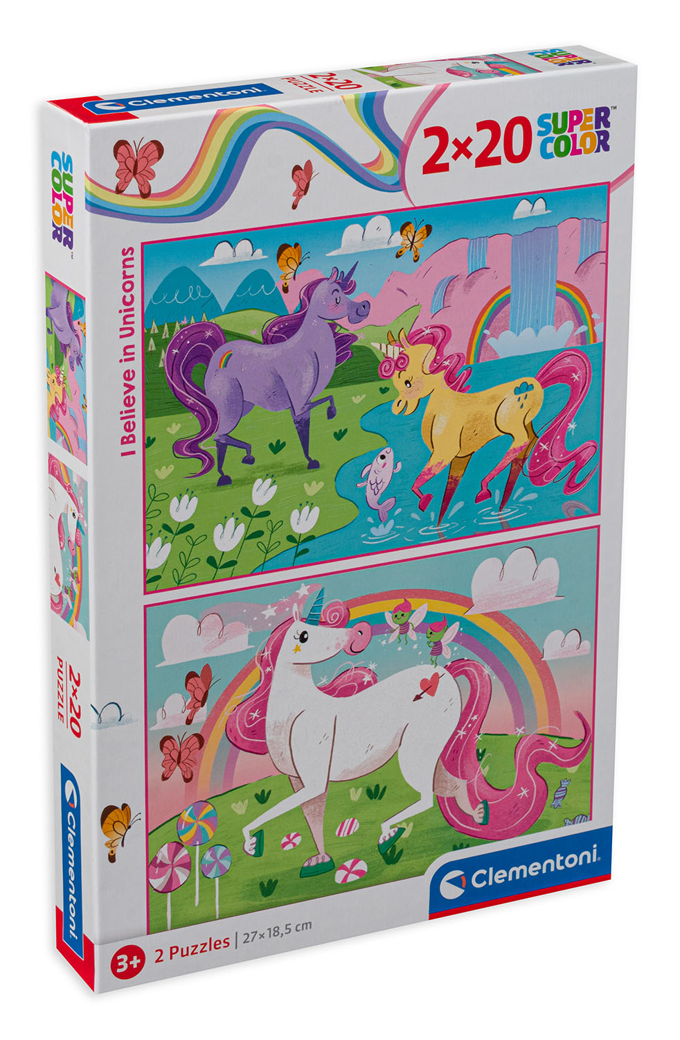Puzzle Clementoni din 2 x 20 de piese - Eu cred in unicorni