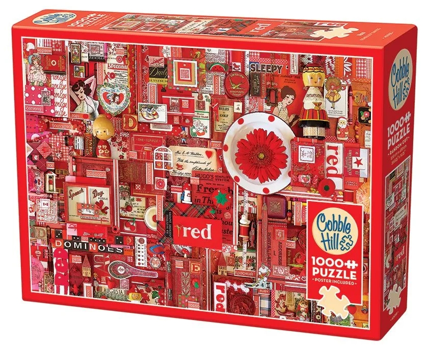 Puzzle Cobble Hill din 1000 piese - Roşu