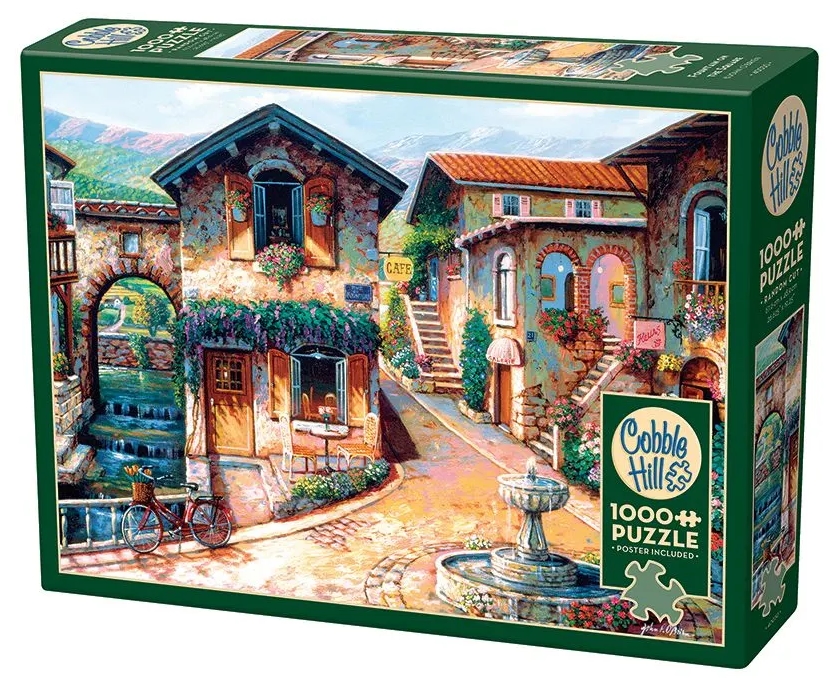 Puzzle Cobble Hill din 1000 de piese - Fântâna din piață