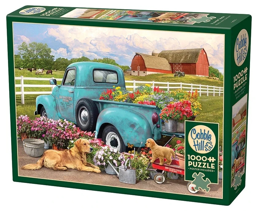 Puzzle Cobble Hill din 1000 piese - Camion cu flori