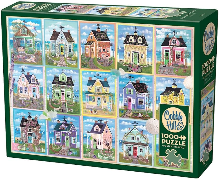 Puzzle Cobble Hill din 1000 piese - Căsuțe pe malul mării