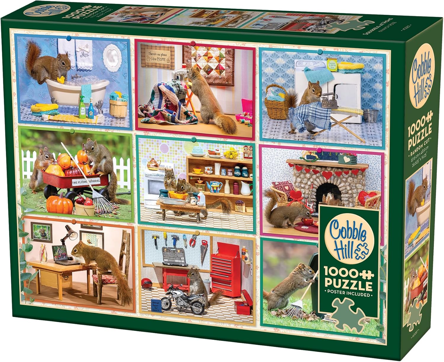 Puzzle Cobble Hill din 1000 piese - Veverițele acasă