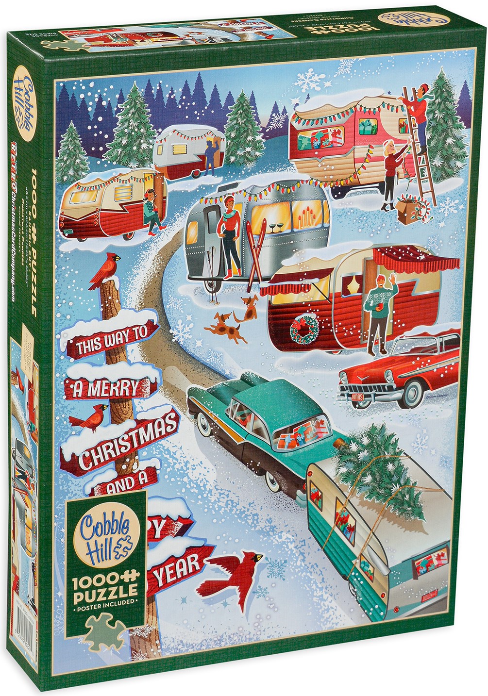 Puzzle Cobble Hill din 1000 de piese - Christmas Campers