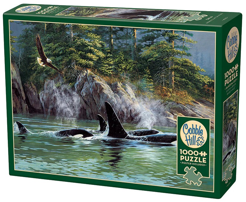 Puzzle Cobble Hill din 1000 piese - Balene ucigașe