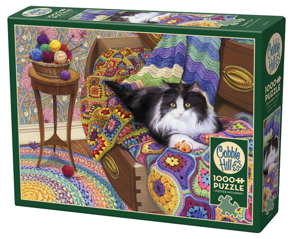 Puzzle Cobble Hill din 1000 de piese - Confortul pisicii