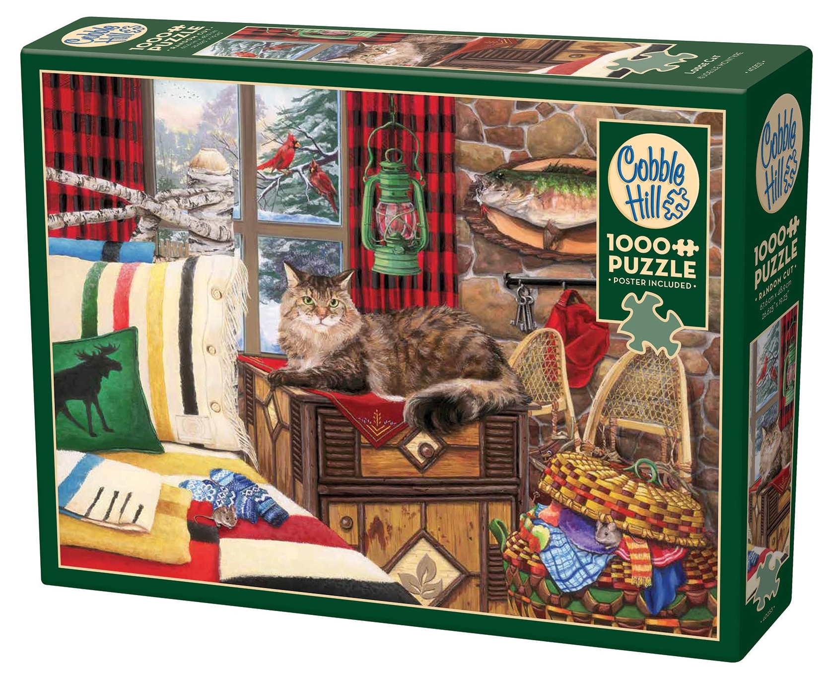 Puzzle Cobble Hill din 1000 de piese - Pisică în cabană