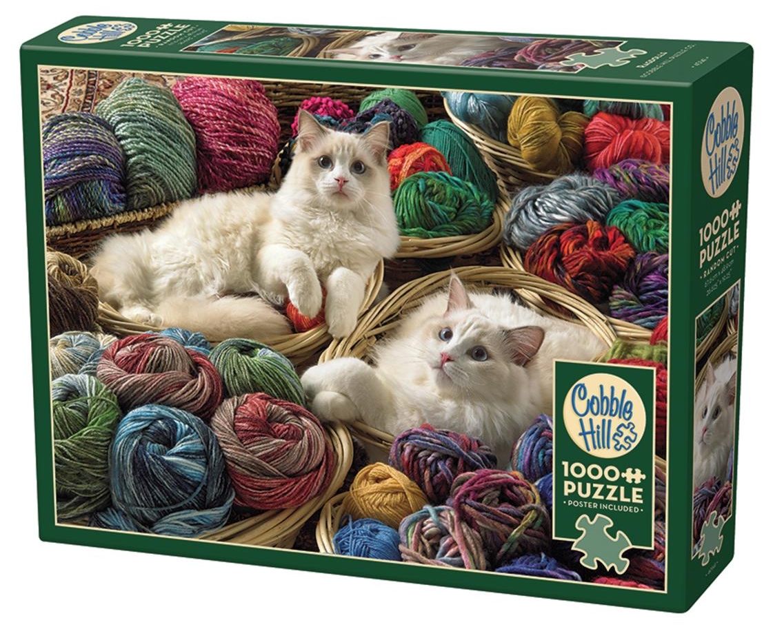 Puzzle Cobble Hill din 1000 piese - Pisici Ragdoll