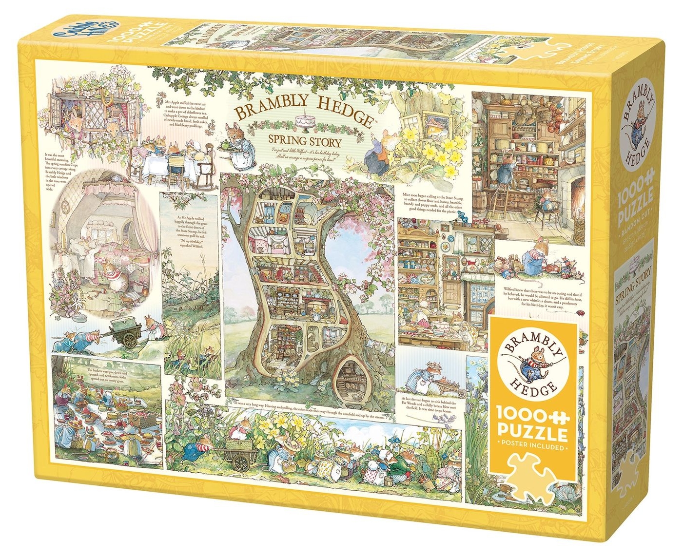 Puzzle Cobble Hill din 1000 de piese - Sub tufișul de mure: Poveste de primăvară