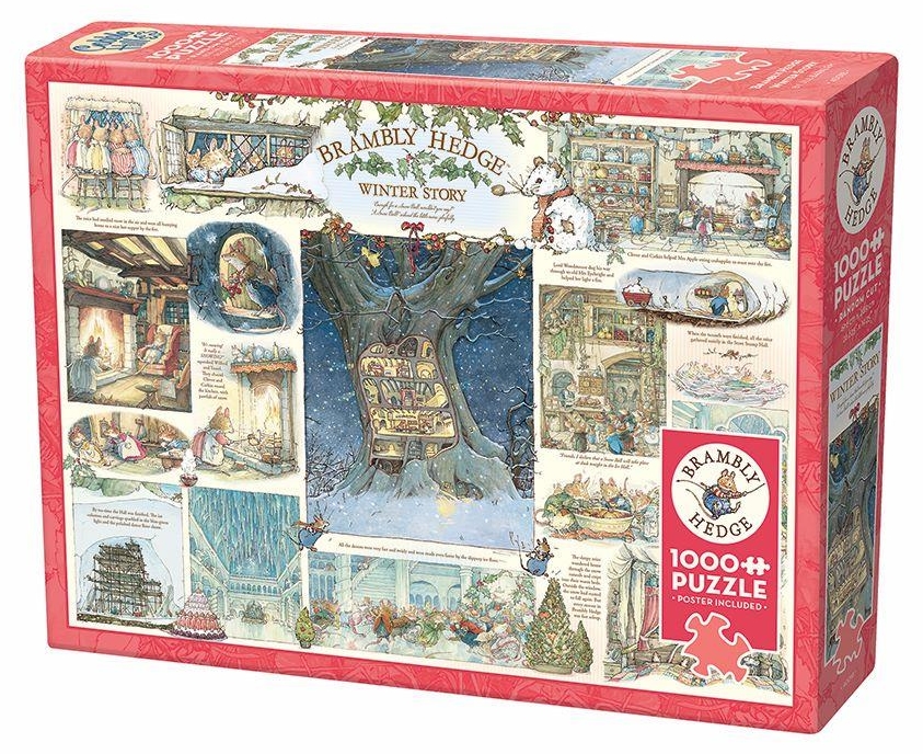 Puzzle Cobble Hill din 1000 de piese - Sub tufișul de mure: Poveste de iarnă