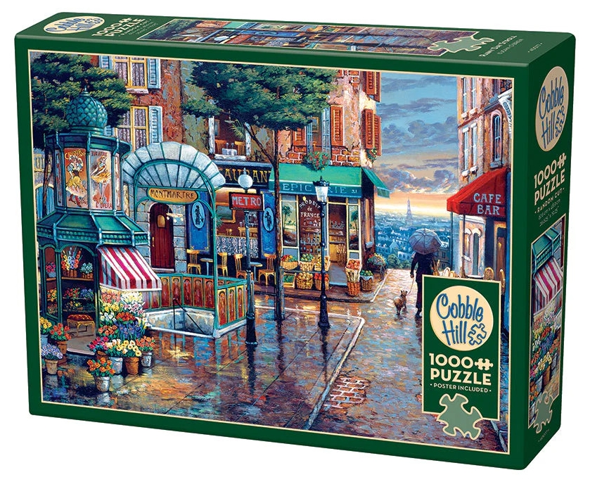 Puzzle Cobble Hill din 1000 piese - O plimbare într-o zi ploioasă