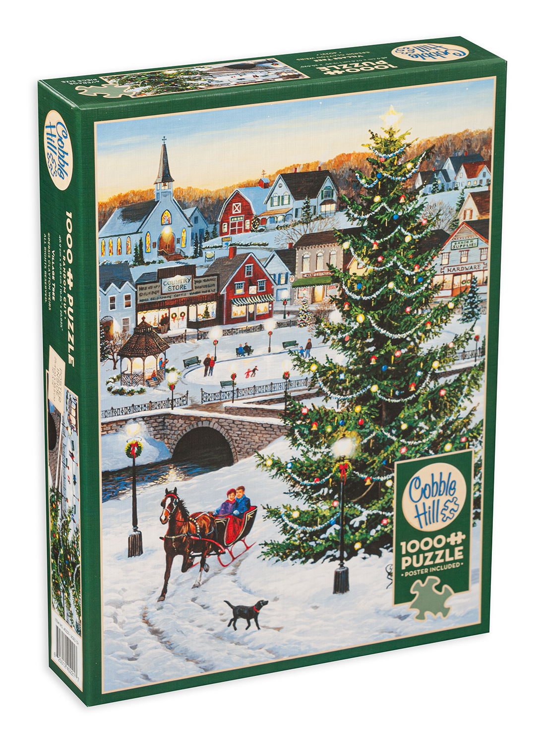 Puzzle Cobble Hill din 1000 de piese - Bradul de Craciun taranesc