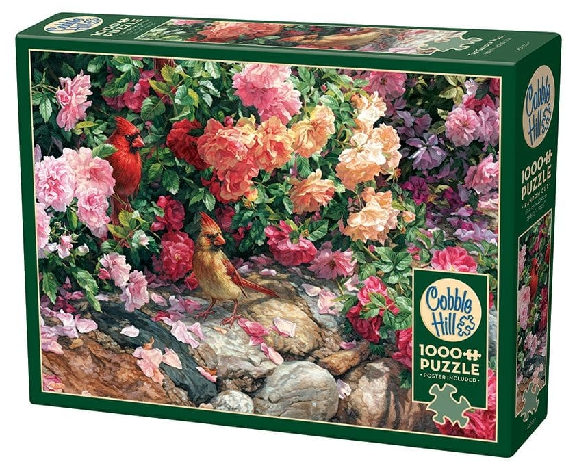 Puzzle Cobble Hill din 1000 de piese - Flori și păsări