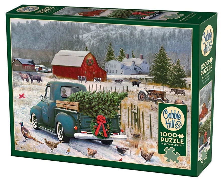 Puzzle Cobble Hill din 1000 piese - Acasă de Crăciun
