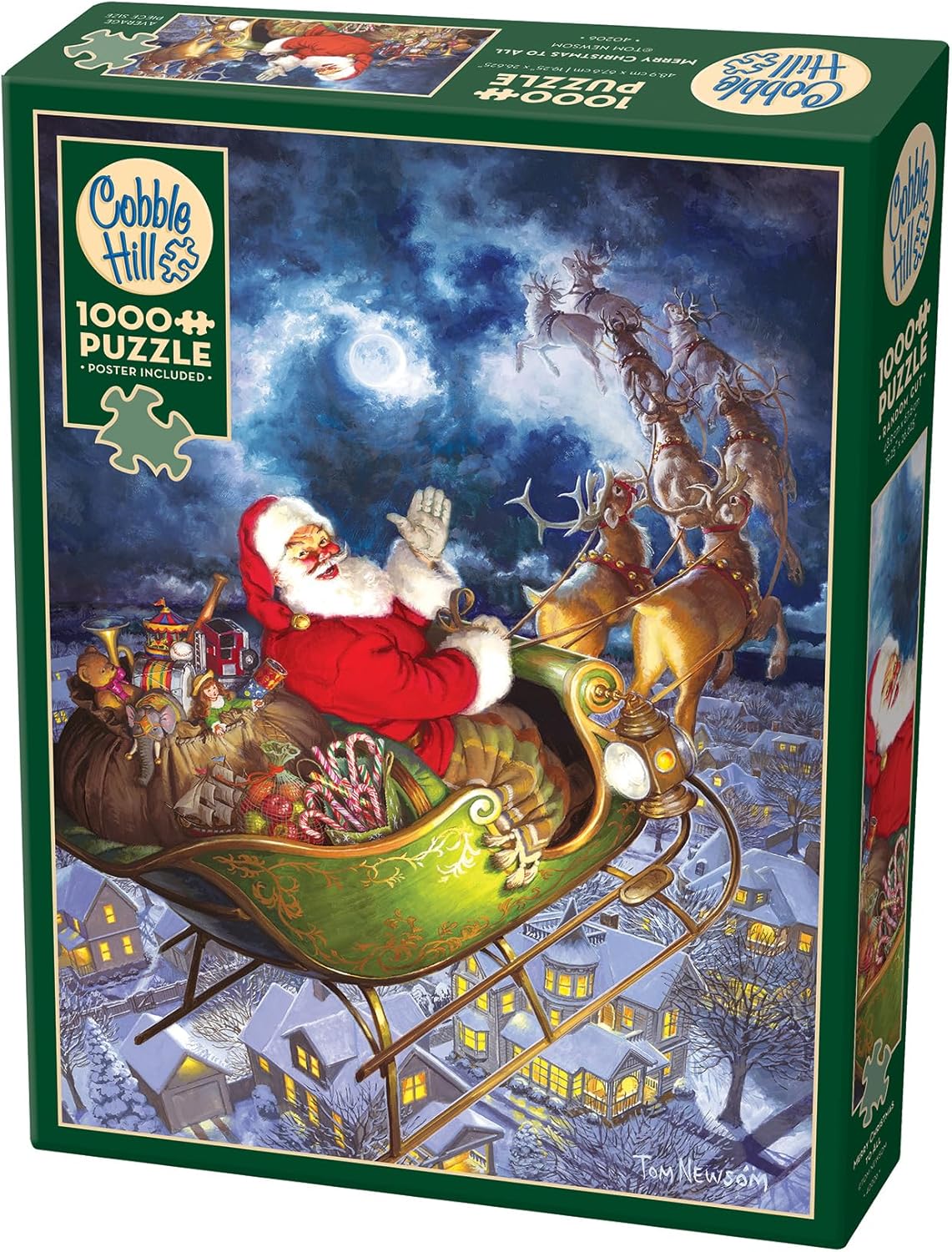 Puzzle Cobble Hill din 1000 piese - Crăciun fericit tuturor