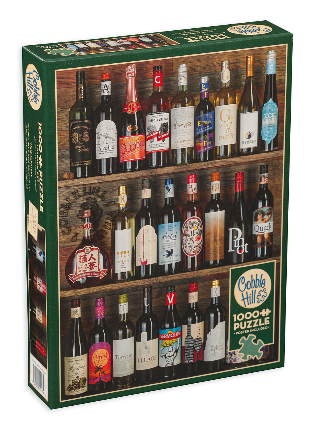 Puzzle Cobble Hill din 1000 de piese - Alfabetul vinului