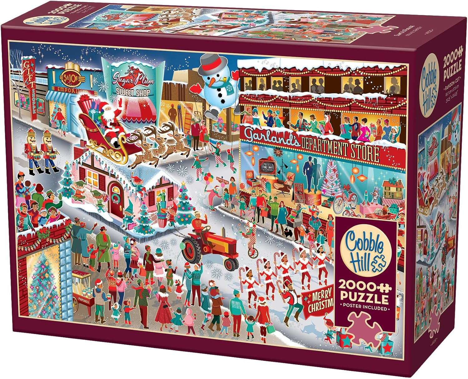 Puzzle Cobble Hill din 2000 de piese - Paradă de Crăciun